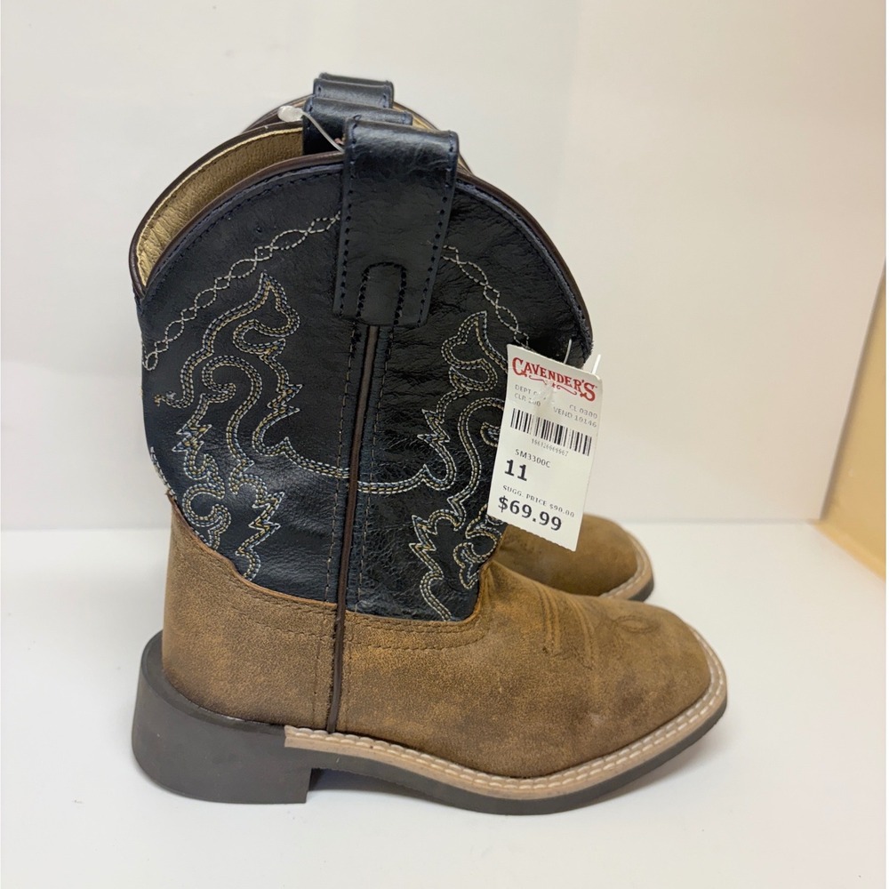 Smoky Mountain Boys 11R Toddler Brown Midnight Blue Square Toe Cowboy Boots
